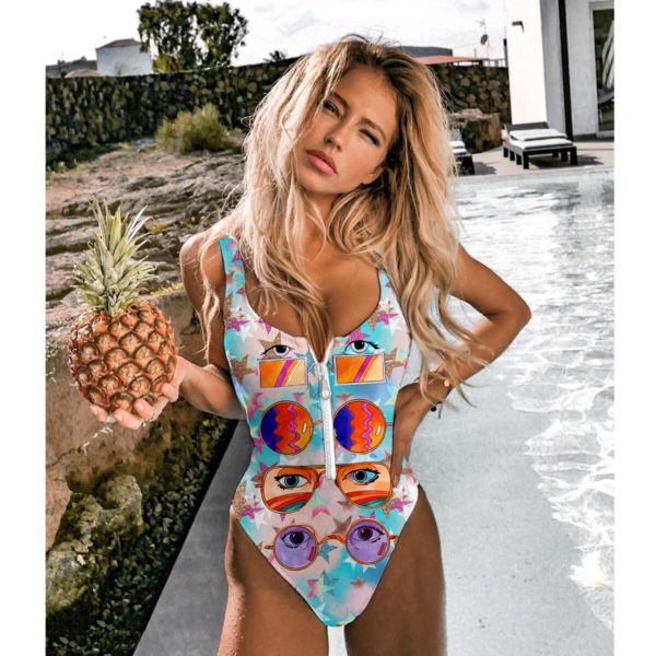 2021 Striped Swimwear One Piece Swimsuit Women Backless Monokini Swimsuit Sport Bodysuit Beach Bathing Suit Swim 2