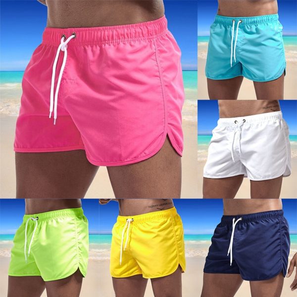 2021 Summer Men s Swimwear Shorts Brand Beachwear Sexy Swim Trunks Men Swimsuit Low Waist Breathable