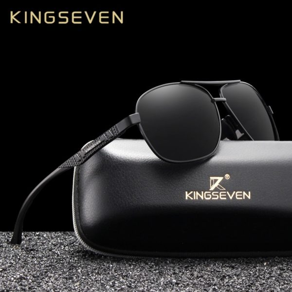 KINGSEVEN 2021 Brand Men Aluminum Sunglasses Polarized UV400 Mirror Male Sun Glasses Women For Men Oculos 2