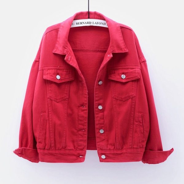 Women Jackets 2021 New Spring outwear denim coat Solid turn down collar cotton jacket for female 2