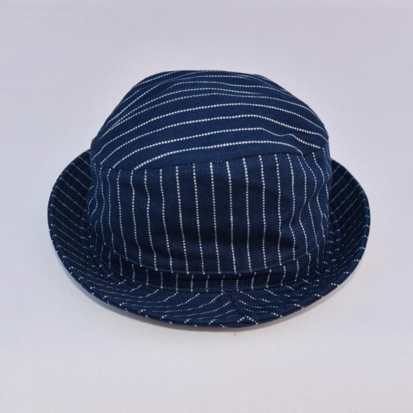 BOB DONG Vintage Wabash Stripes Indigo Bucket Hats Workwear Railroad Caps Unisex 1