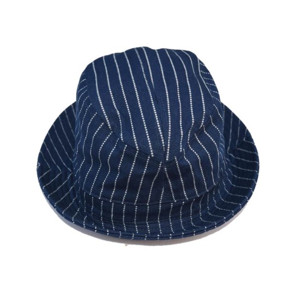 BOB DONG Vintage Wabash Stripes Indigo Bucket Hats Workwear Railroad Caps