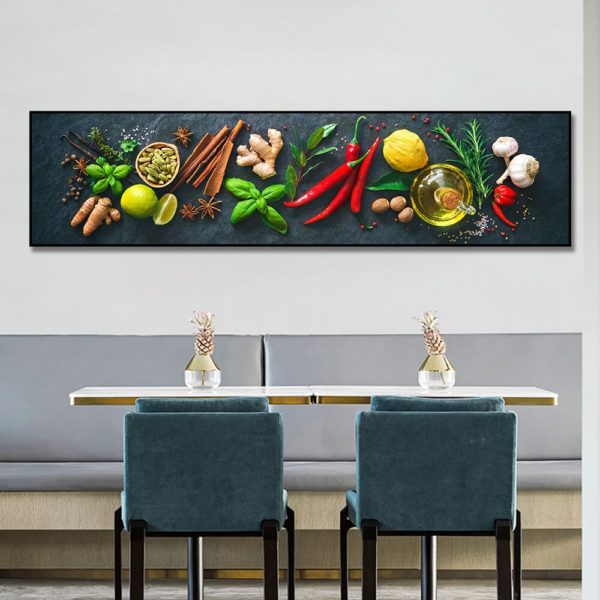 Grains Spices Peppers Food Canvas Art Painting Kitchen Decoration Poster Prints For Dining room Wall Art