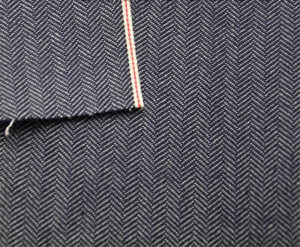 13oz WingFly Herringbone Denim Material Zig zag 100 Cotton Indigo Selvedge Denim Fabric W82328 1