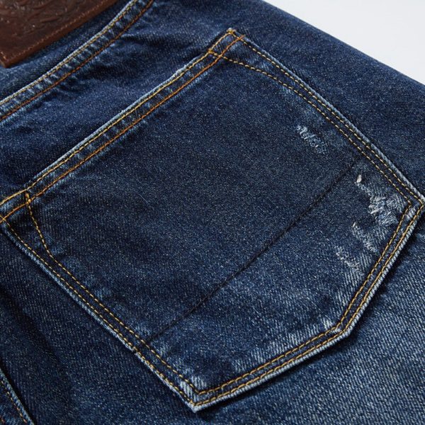 Autumn Winter New Selvage Denim Jeans Washed Ripped Japanese Denim Pants Men s Denim Trousers EW2102008 2