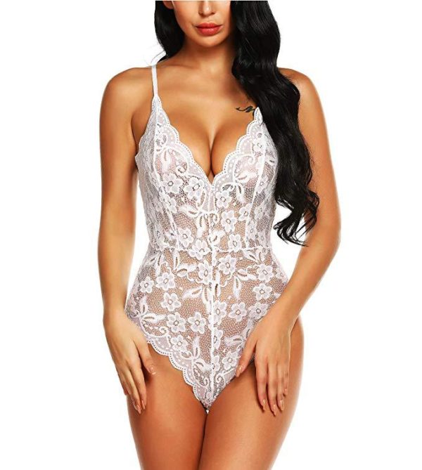 3XL Inner Wear Lace Women Lingerie Store Snap Crotch Teddy Bodysuit Contrast Sexy One Piece Babydoll 1