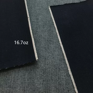 16 7oz Indigo Selvage Heavy Denim Jeans Fabric Dark Blue Unwashed Selvedge Denim Cloth For Cowboy