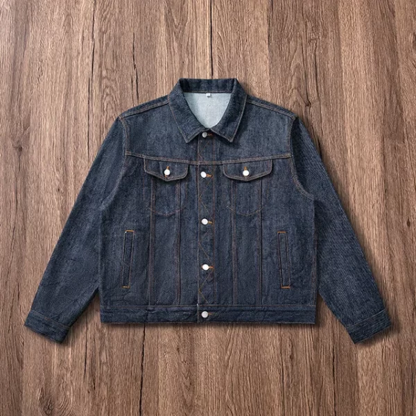 25oz Durable Selvedge Denim Jackets For Men Motorcycle Jeans Jacket Heavy Weight Selvage Denim Coat